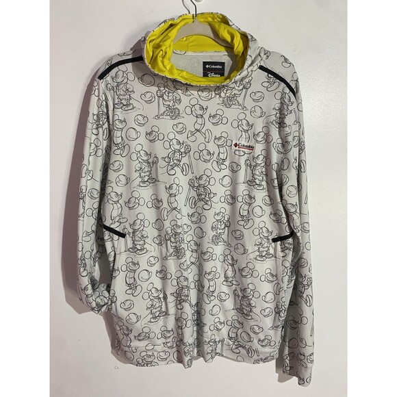 Columbia Hoodie Men’s M Disney Collab Mickey All Over Trail Popover Omni Shade - Picture 1 of 12